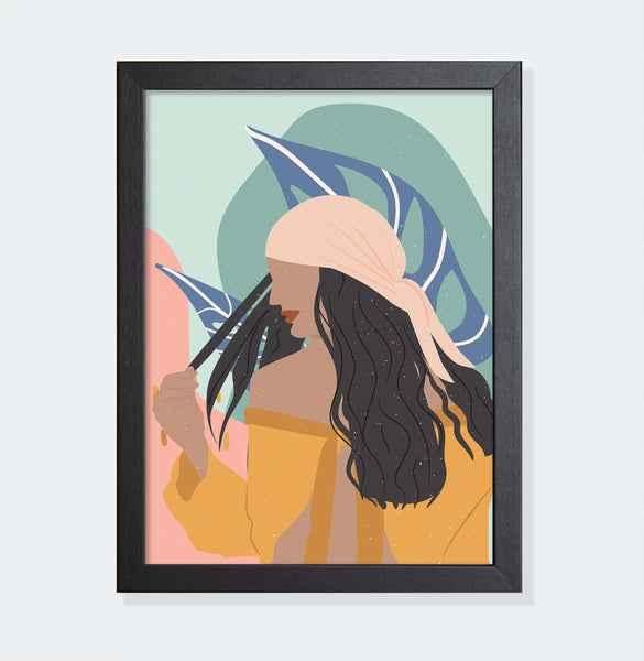 In to the Wild - Illustrated Woman Wall Art