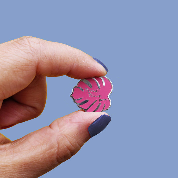 Proud Plant Mom-Pink Monstera Lapel Pin