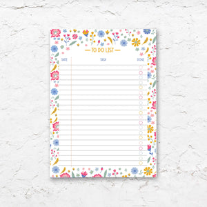 Floral Illustrated Notepad | To do list