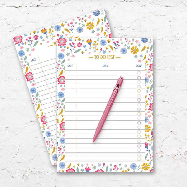 Floral Illustrated Notepad | To do list