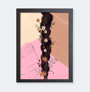 Wildflowers in my hair - Artprint