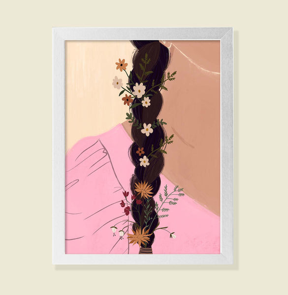 Wildflowers in my hair - Artprint