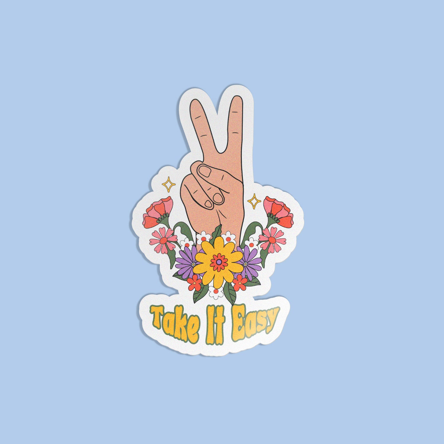 Take it easy - Floral Laptop Sticker-Matte Vinyl